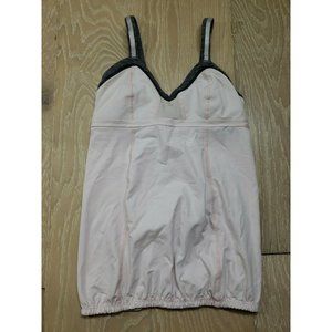 Lululemon Size 4 Pink Tank Top Fitted Athletic Gym Reflextice Straps- READ